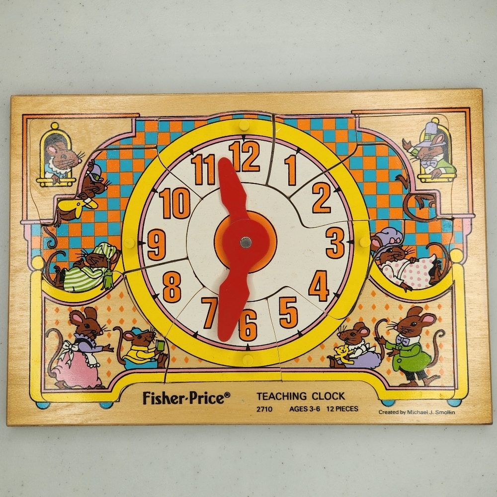 1984 Fisher-Price Teaching Clock Puzzle
